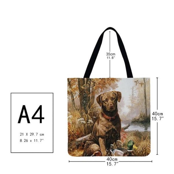 Linen Tote Bag -  dog