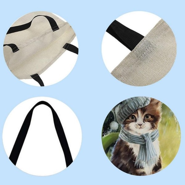 Linen Tote Bag -  cat