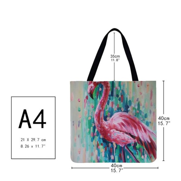 Linen Tote Bag -  Flamingo