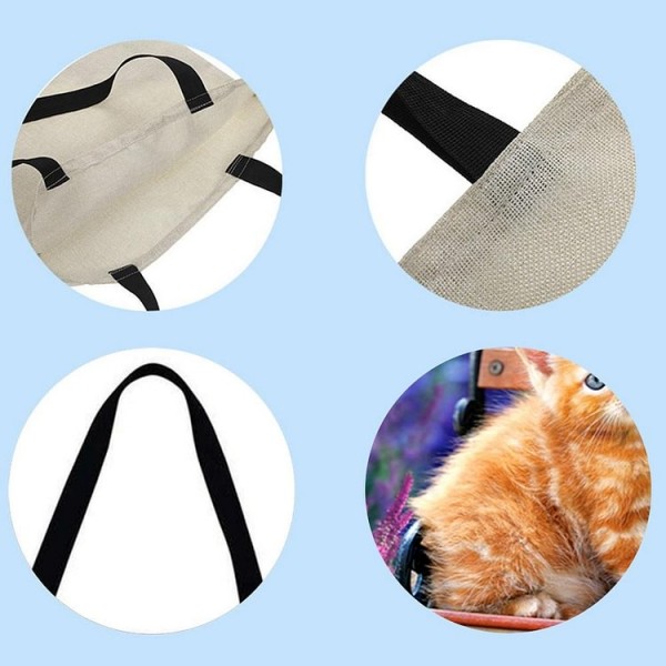 Linen Tote Bag -  cat