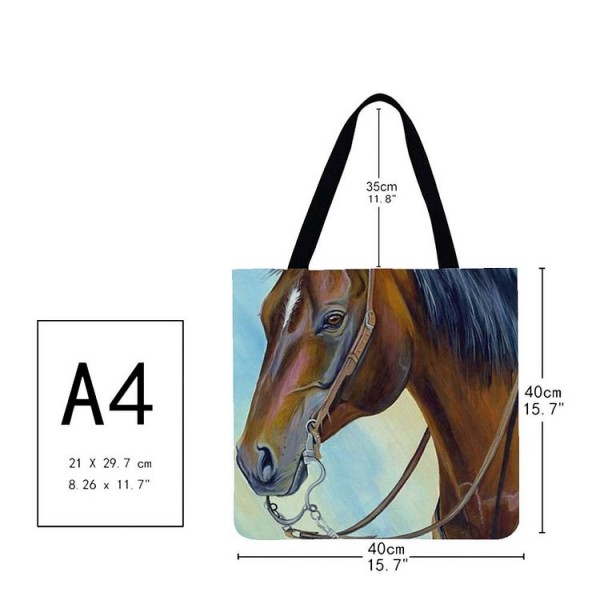 Linen Tote Bag -  horse