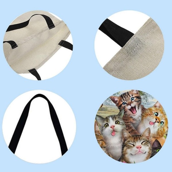 Linen Tote Bag -  cat