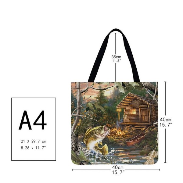 Linen Tote Bag -  fishing
