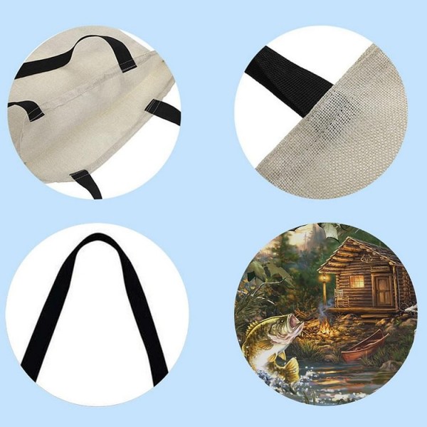Linen Tote Bag -  fishing