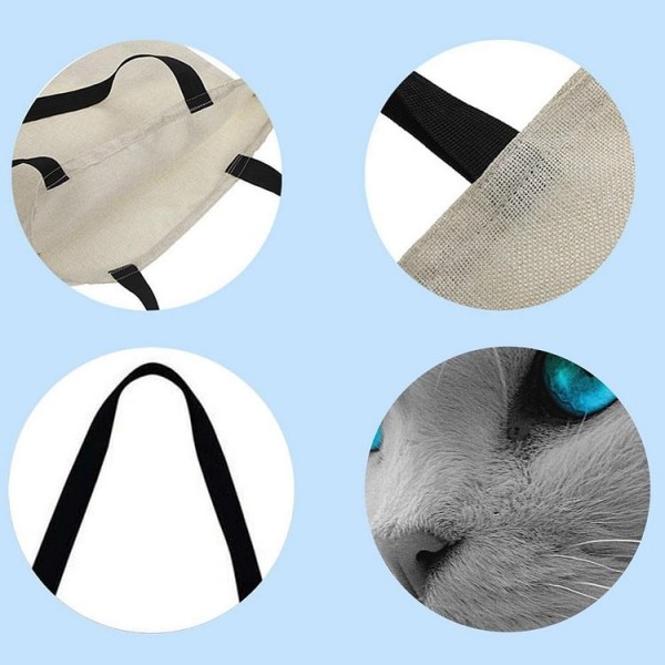 Linen Tote Bag -  cat