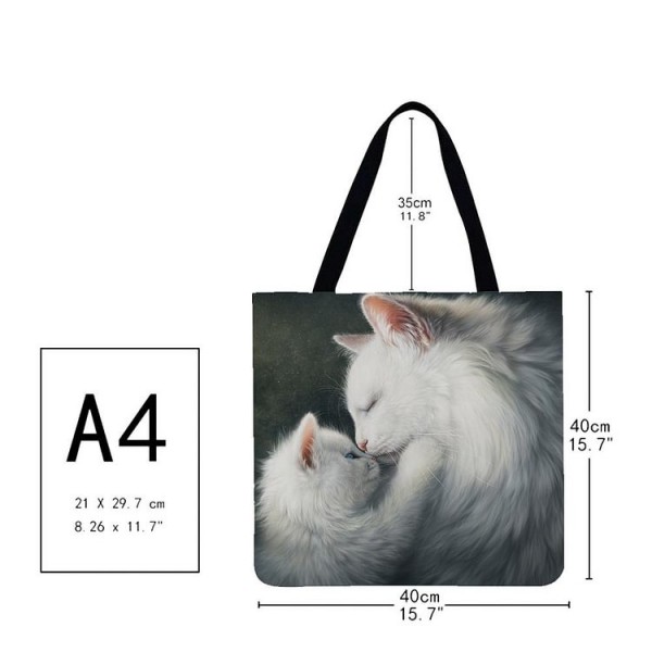 Linen Tote Bag -  cat