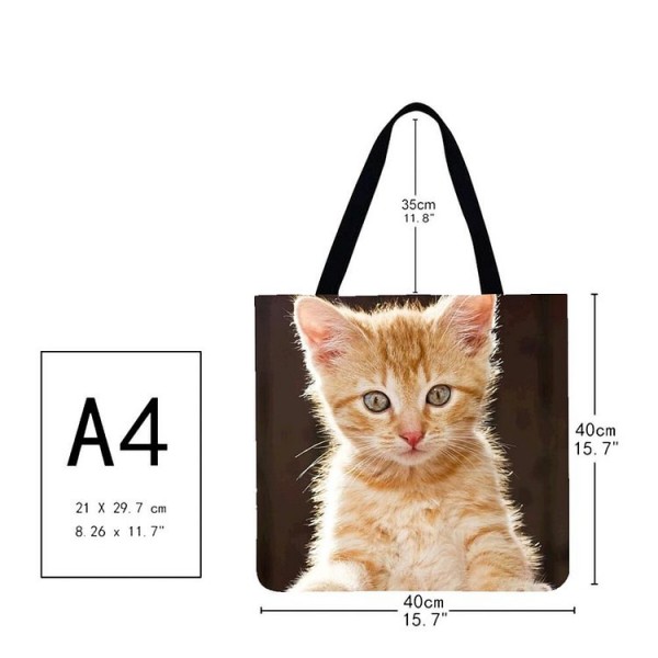 Linen Tote Bag -  cat