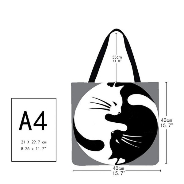 Linen Tote Bag -  cat