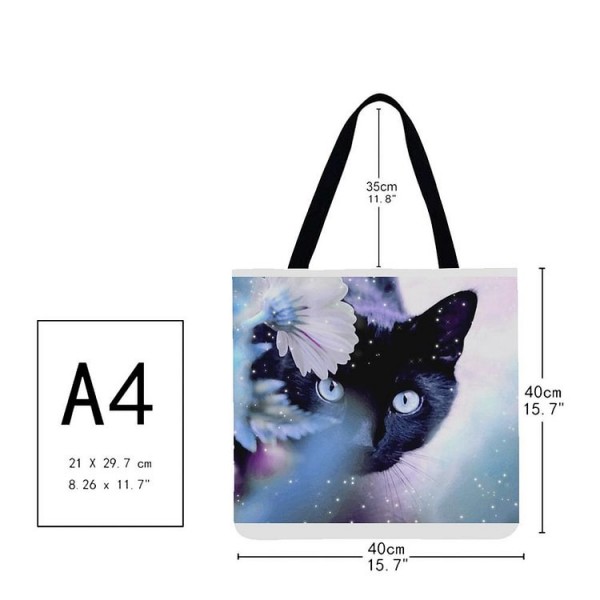 Linen Tote Bag -  cat