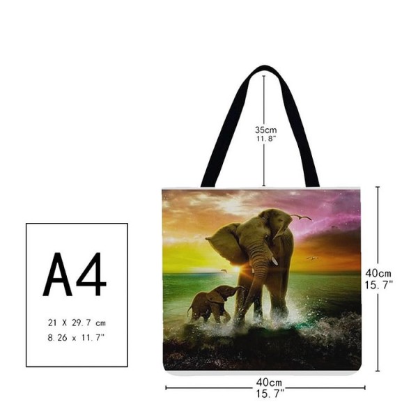 Linen Tote Bag -  Elephant