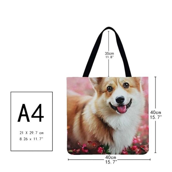 Linen Tote Bag -  dog