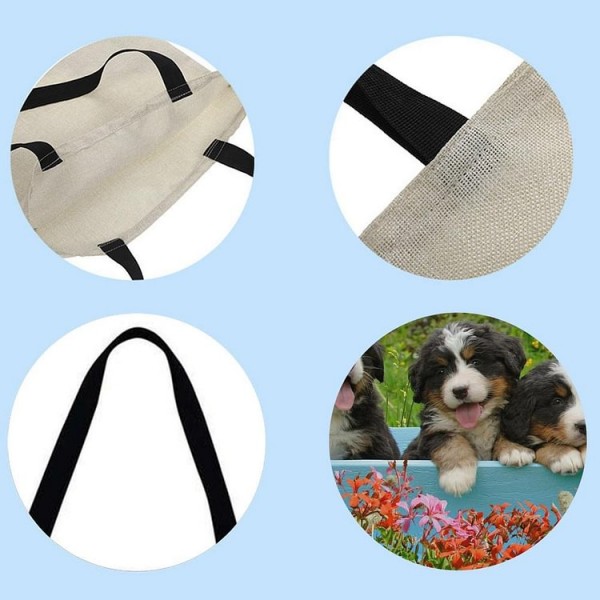 Linen Tote Bag -  dog