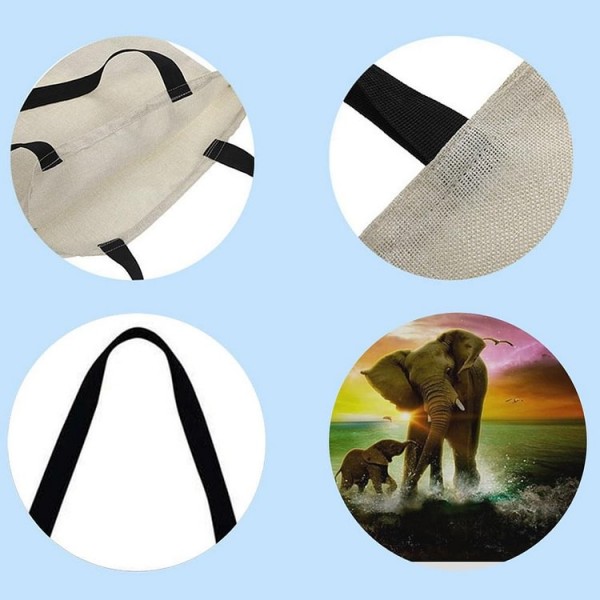 Linen Tote Bag -  Elephant