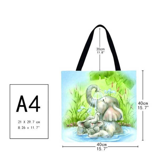 Linen Tote Bag -  Elephant