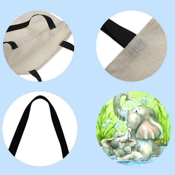 Linen Tote Bag -  Elephant