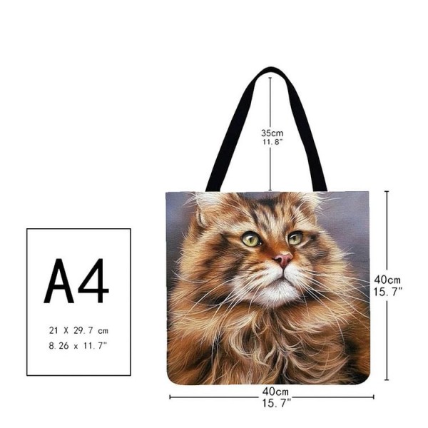 Linen Tote Bag -  cat