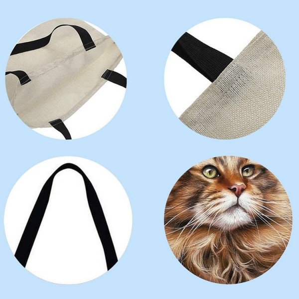 Linen Tote Bag -  cat
