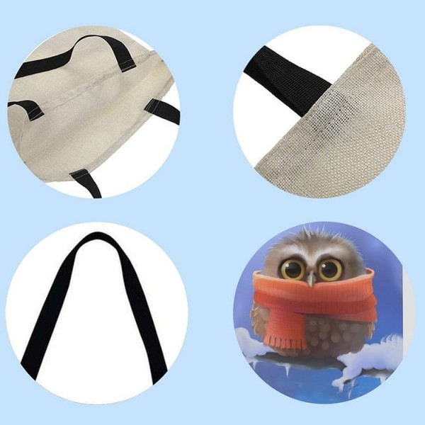 Linen Tote Bag -  owl
