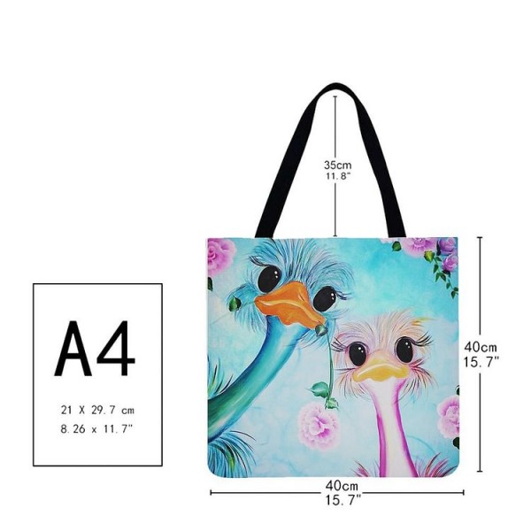 Linen Tote Bag -  Flamingo
