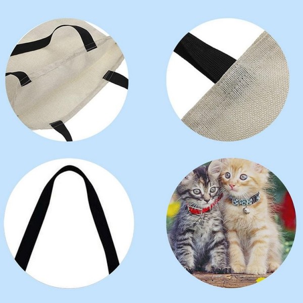 Linen Tote Bag -  cat