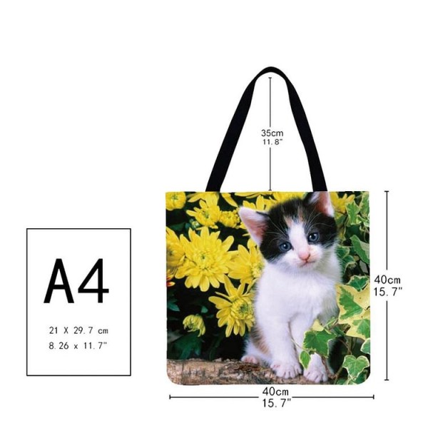 Linen Tote Bag -  cat