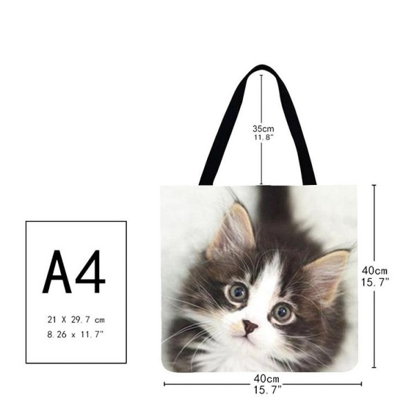 Linen Tote Bag -  cat