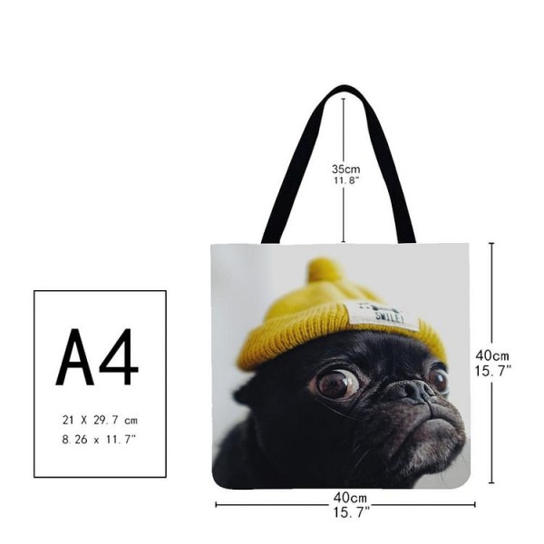 Linen Tote Bag -  dog