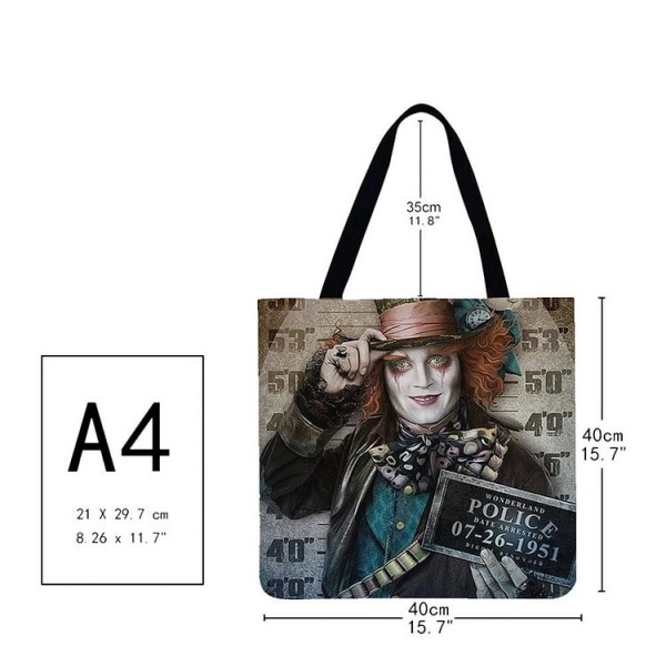 Linen Tote Bag -  Alice in Wonderland