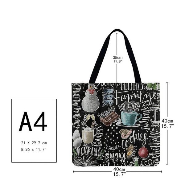 Linen Tote Bag -  chalkboard drawing