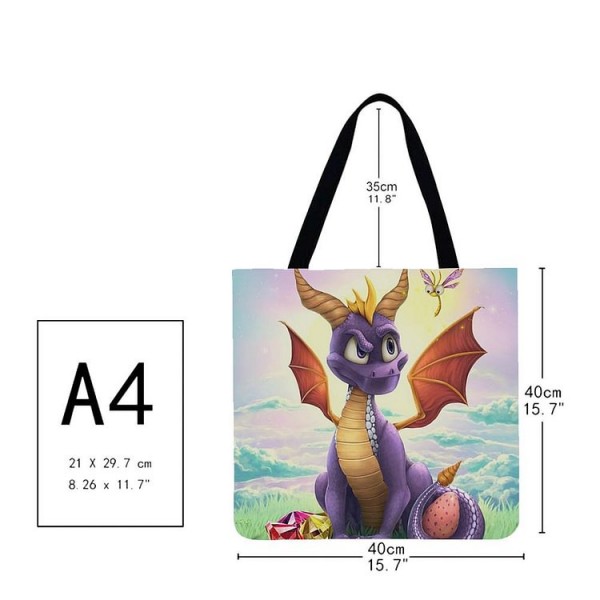 Linen Tote Bag -  dragon