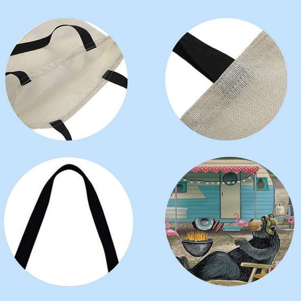 Linen Tote Bag -  camping