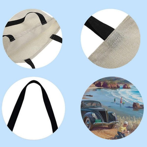 Linen Tote Bag -  car