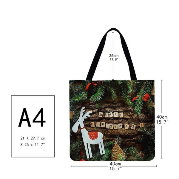 Linen Tote Bag -  Christmas