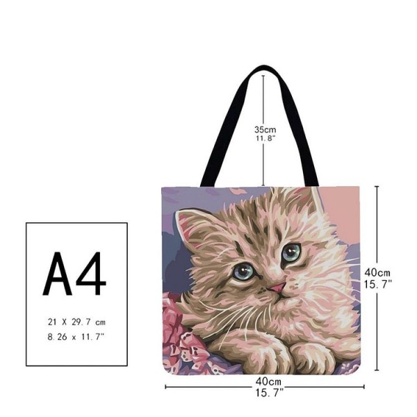 Linen Tote Bag -  cat