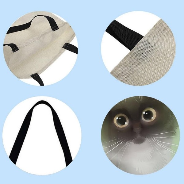 Linen Tote Bag -  cat