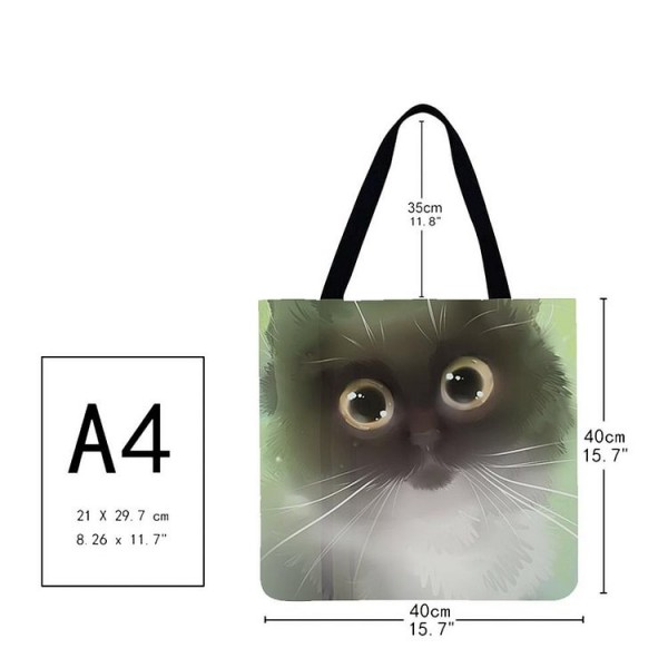 Linen Tote Bag -  cat