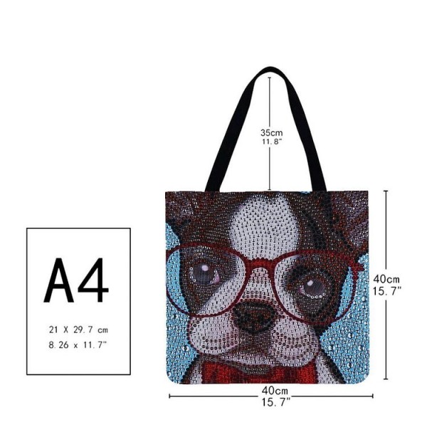 Linen Tote Bag -  dog