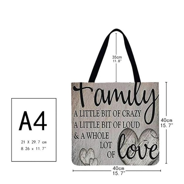 Linen Tote Bag -  Family