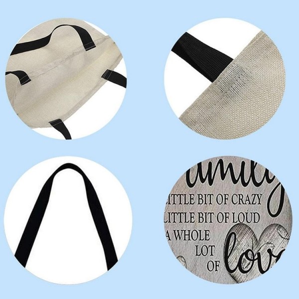 Linen Tote Bag -  Family