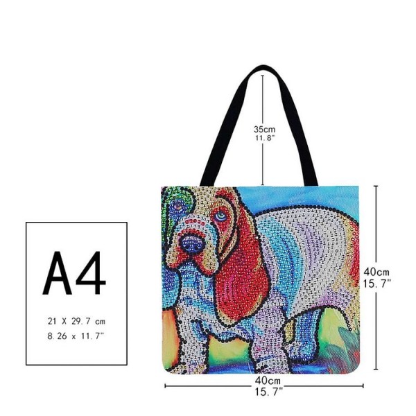 Linen Tote Bag -  dog