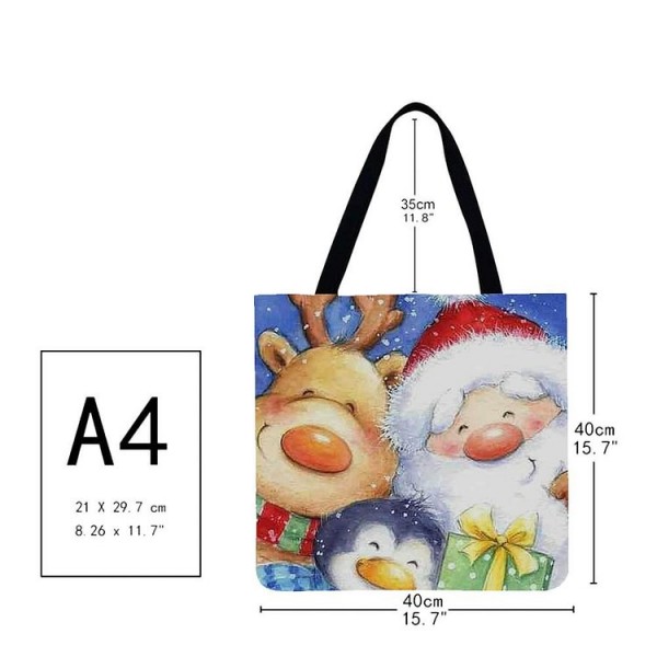 Linen Tote Bag -  Christmas