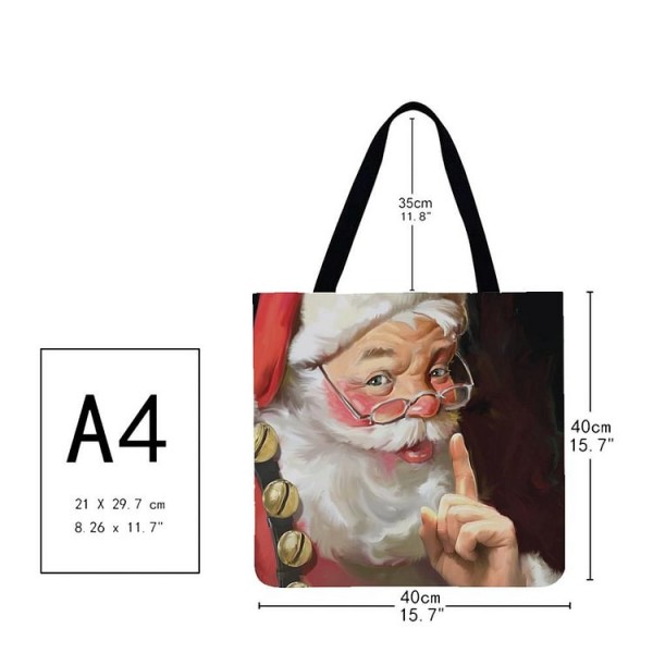 Linen Tote Bag -  Christmas