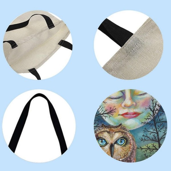 Linen Tote Bag -  owl