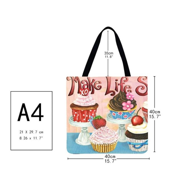 Linen Tote Bag -  cake