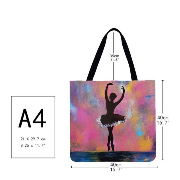 Linen Tote Bag -  ballet girl