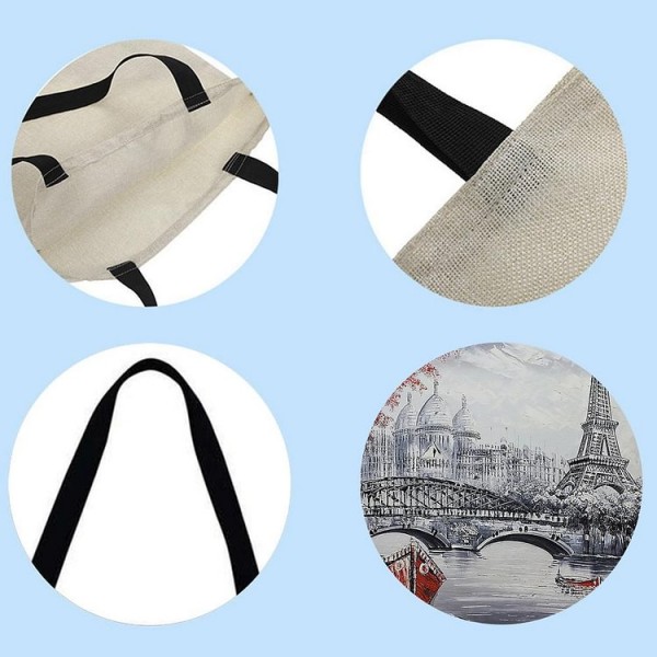 Linen Tote Bag -  Eiffel Tower