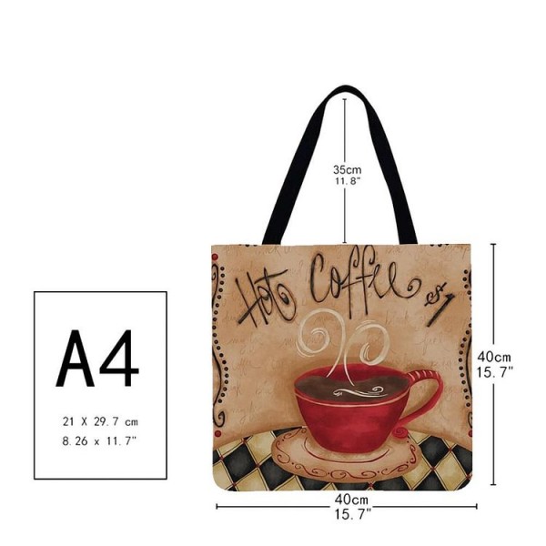 Linen Tote Bag -  coffee