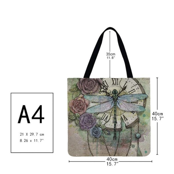 Linen Tote Bag -  dragonfly