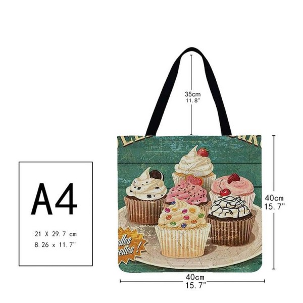Linen Tote Bag -  cake