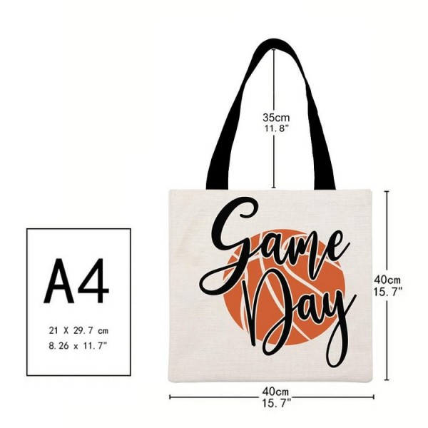 Game Day Basketball - Linen Tote Bag